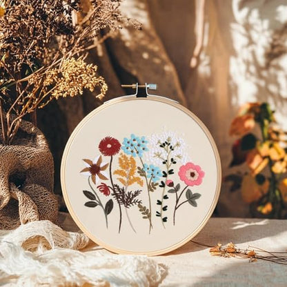 COCOMOX Floral Embroidery Kit for Beginners, Needlepoint Practice Kits - Image 2
