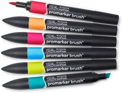 Winsor & Newton ProMarker Brush Set, 6 Count, Mid Tones