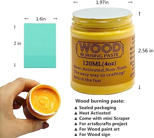 JAJADO Heat Activated 4 OZ Wood Burning Paste & Silicone Squeegee - Image 3