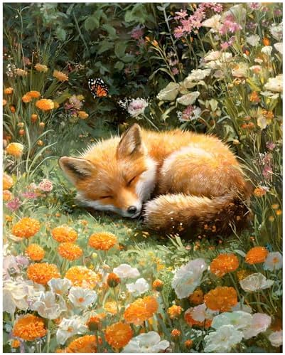 XTCIXAL Paint by Numbers Kit for Adults, Fox, 16X20 Inch by XTCIXAL