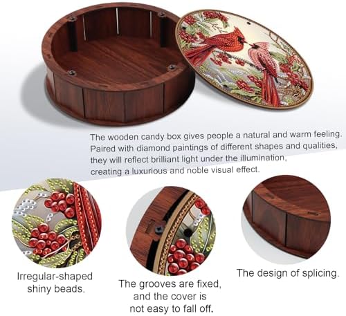 DIY Diamond Painting Fruit Bowl Storage Box, Bird Decorated Tray Diamond Painting Craft Set, for organising Desk Items, a Versatile and Creative Handmade Gift - Image 4