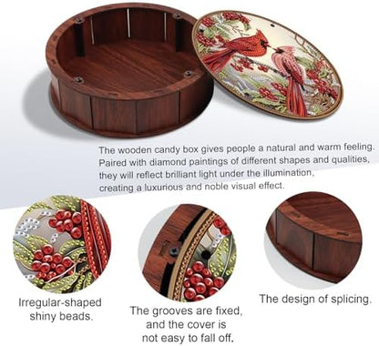 DIY Diamond Painting Fruit Bowl Storage Box, Bird Decorated Tray Diamond Painting Craft Set, for organising Desk Items, a Versatile and Creative Handmade Gift - Image 4