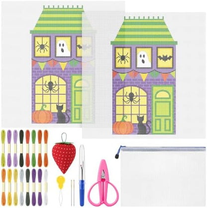 XunYee Needlepoint Canvas Kit, Halloween House by XunYee