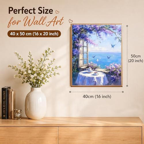 AUKELHJ Paint by Numbers Kit for Adults Beginner, Window View, 16x20 Inch - Image 3