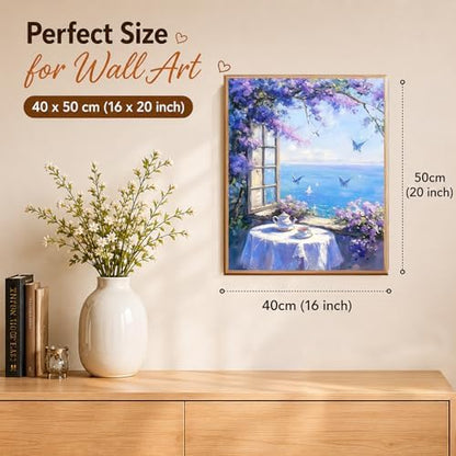 AUKELHJ Paint by Numbers Kit for Adults Beginner, Window View, 16x20 Inch - Image 3