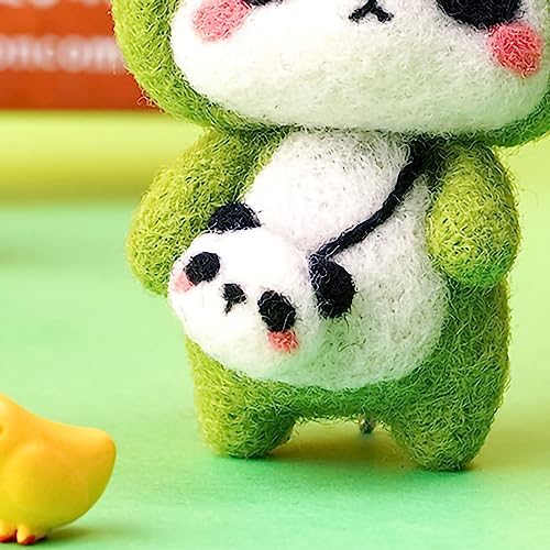 GOTOTOP Needle Felting Kit, Wool Felt Panda Pendant DIY Craft Set, Beginner Friendly Handmade Project, Compact 100 G Materials Kit for Kids Teens Adults Home Craft Time (#2) - Image 5