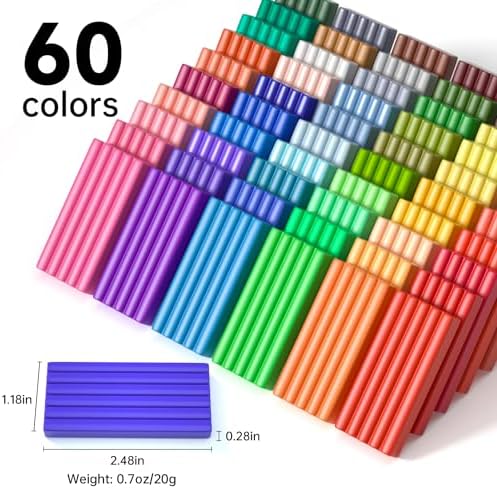 Shuttle Art Polymer Clay Kit, 60 Colors Oven Bake Clay for Kids, 19 Sculpting Tools, 16 Accessories, Non-Sticky, Non-Toxic DIY Crafts for Kids Adults - Image 2