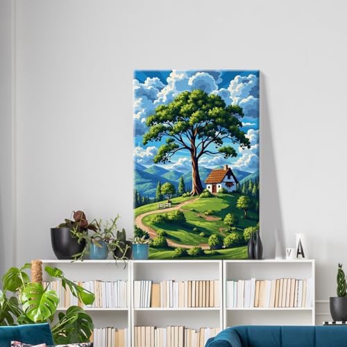 ATDMS Landscape Paint by Numbers Kit for Adults with Frame, 8x12 Inch - Image 2