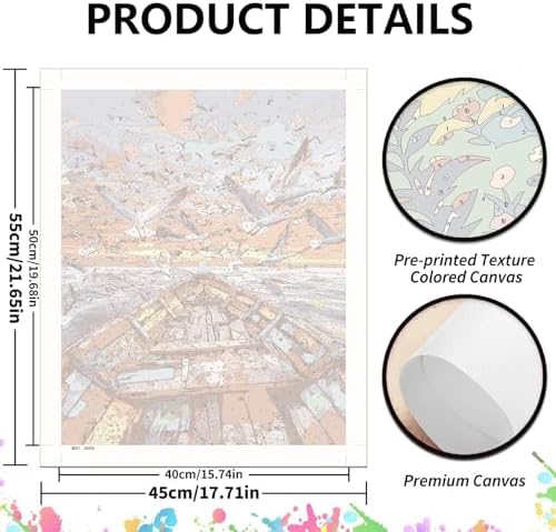 koemhxb Paint by Numbers for Adult, Sunset Ocean Paint by Numbers Kit for Adults Beginners, DIY Seascape Acrylic Painting on Canvas for Home Wall Art Decor 16x20 Inch - Image 2
