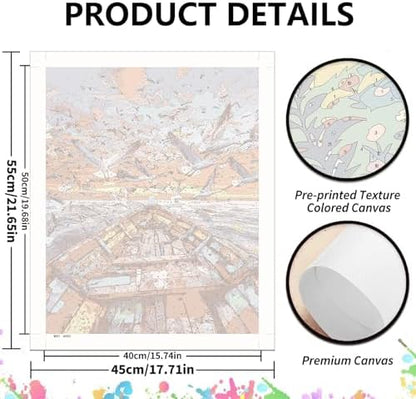koemhxb Paint by Numbers for Adult, Sunset Ocean Paint by Numbers Kit for Adults Beginners, DIY Seascape Acrylic Painting on Canvas for Home Wall Art Decor 16x20 Inch - Image 2