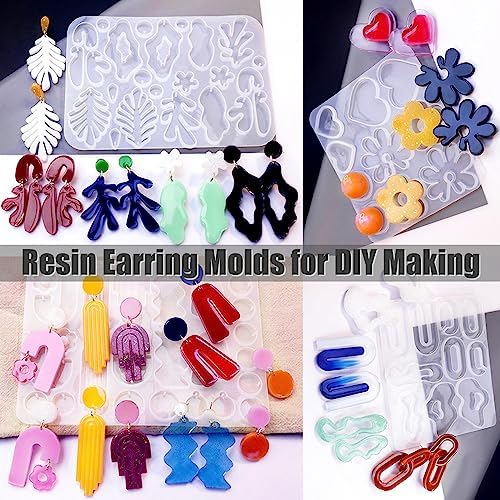 Resin Earring Molds, Set of 4 Style Silicone Earring Molds - Image 4