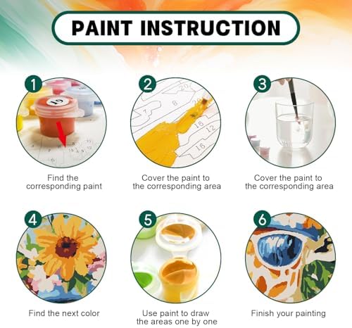 Possoco Framed Paint by Numbers Kit for Adults Beginner & Kids Ages 8-12, Animals Giraffe Adult Paint by Number Kits on Canvas, DIY Acrylic Number Painting for Teens for Home Decor 8x12 Inch - Image 4
