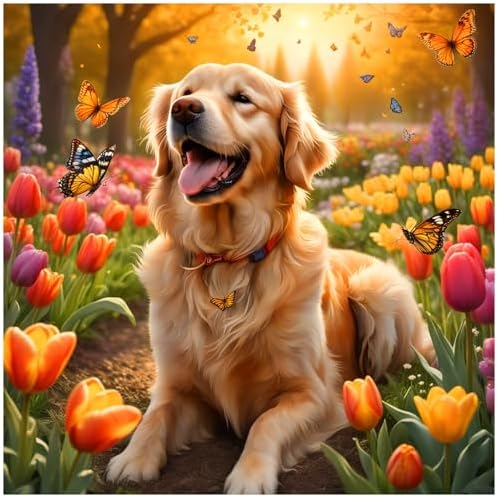 Lophomie Diamond Art Kits for Adults, 5D Dog Diamond Painting Kits 12x16 in by LophomieDiamondArtDiamondArtCoasters%E2%80%94AddWarmthandCreativitytoYourLifeTurnTinyDiamondsintoBigJoy