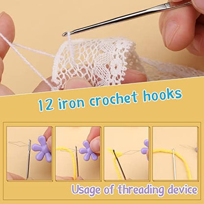 IMZAY 110 Pcs Crochet Hooks Set 0.6–6.5mm Crochet Needles for Yarn - Image 4