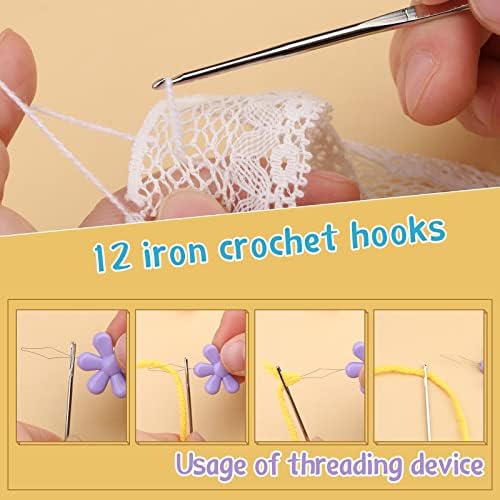IMZAY 110 Pcs Crochet Hooks Set 0.6–6.5mm Crochet Needles for Yarn - Image 4