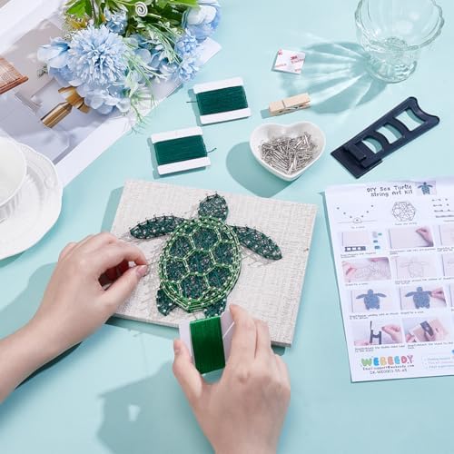 WEBEEDY 3D String Art Kit for Adults Beginners, DIY Sea Turtle String Craft Kit, Include All Necessary Accessories and Frame, Home Wall Poke Art Christmas Holiday Mother's Day Unique Decor Gift - Image 4