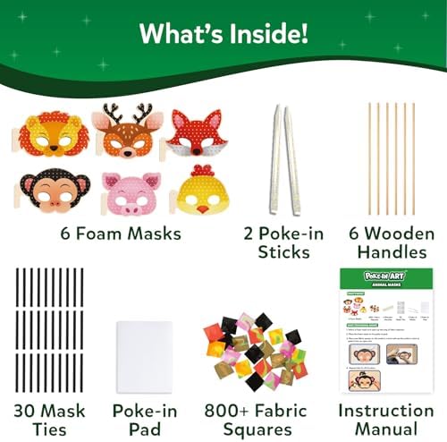 Skillmatics Poke-in Art – Animal Masks, Wood Craft Kit, Gift for Kids - Image 4