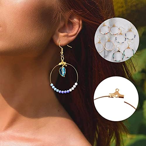 Earring Making Kit with 740 PCS Beading Hoop Earring Finding Component Accessories Hooks Jump Rings Loop Earring Backs Beads and Charms for Jewelry Making(740) - Image 5
