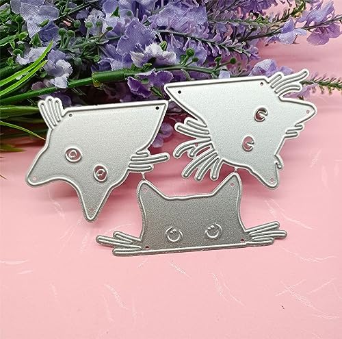 Scrapbooking Die-Cuts, Christmas Metal Cutting Dies for Card Making, Paper Craft Punch Template, Background Embossing Stencils, DIY Album Décor (3 Pcs Cat-10.9x6.4cm) - Image 5