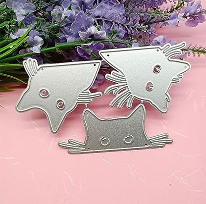 Scrapbooking Die-Cuts, Christmas Metal Cutting Dies for Card Making, Paper Craft Punch Template, Background Embossing Stencils, DIY Album Décor (3 Pcs Cat-10.9x6.4cm) - Image 5