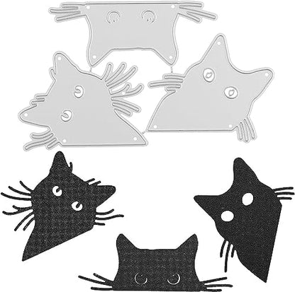 Scrapbooking Die-Cuts, Christmas Metal Cutting Dies for Card Making, Paper Craft Punch Template, Background Embossing Stencils, DIY Album Décor (3 Pcs Cat-10.9x6.4cm) - Image 4