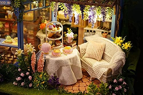 CUTEROOM 1:24 Scale DIY Miniature Dollhouse with Furniture-Rose Tea Garden - Image 4