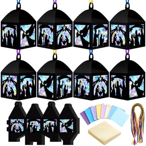 Maitys 36 Sets Christmas Nativity Paper Lantern Suncatcher Craft Kits by Maitys