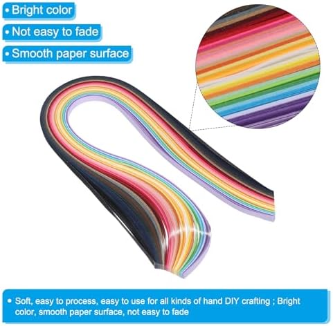 PATIKIL 360pcs Quilling Paper Strips Paper Flowers Quilling Kits 0.3"(7mm) Origami Paper for Adults Beginner Art Craft, 21"(54cm) 36 Colors - Image 3