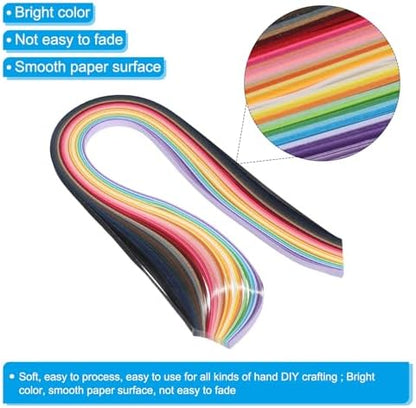 PATIKIL 360pcs Quilling Paper Strips Paper Flowers Quilling Kits 0.3"(7mm) Origami Paper for Adults Beginner Art Craft, 21"(54cm) 36 Colors - Image 3
