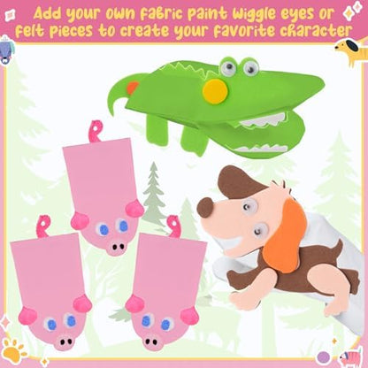 Soulchen 24 Pcs DIY Hand Puppets, Canvas Hand Puppet Making Kit DIY Arts and Crafts Sewing Projects for Fun Home Activities Classes Storytelling Party Favors - Image 3