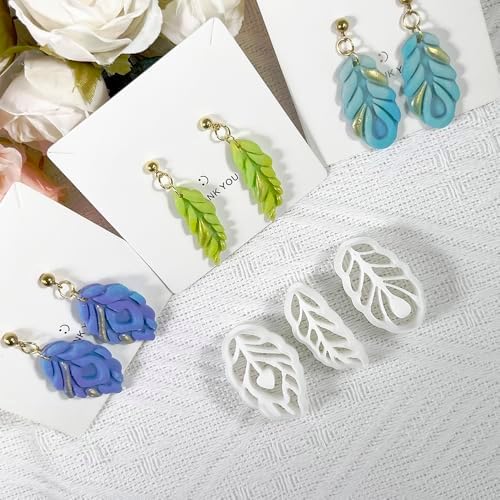 Xaekicr Polymer Clay Cutters Feather Leaf Set – 3PCS Boho Clay Earring Cutters for Polymer Clay Jewelry, Hollow Leaf Clay Cutters Shapes and Tools for DIY Earrings and Crafts - Image 5