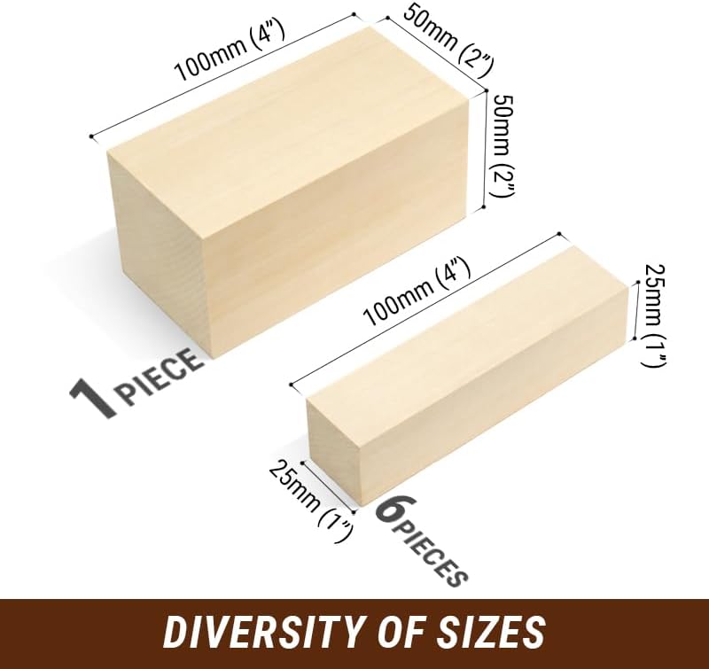 BeaverCraft Sloyd Chip Wood Carving Palm Chisel Knife C17P for Beginners and Professionals, Basswood Carving Unfinished Wooden Blank Set BW7 - Image 6
