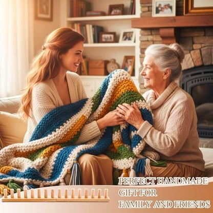Novabright 28" Chunky Knitting Loom, Foldable Chunky Yarn Loom Adjustable DIY Blanket Knitting kit for DIY Scarves, Pillows, Home Decor, Yarn Craft, Beginner, Portable Hand Weaving Kit - Image 4