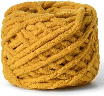 Plush Chenille Chunky Yarn 100g (49.2yd) - Fluffy Velvet Yarn Crochet for Blanket Knitting and Crocheting - Baby Yarns for Crocheting Soft - Amigurumi Yarns (Turmeric) by OMoiut