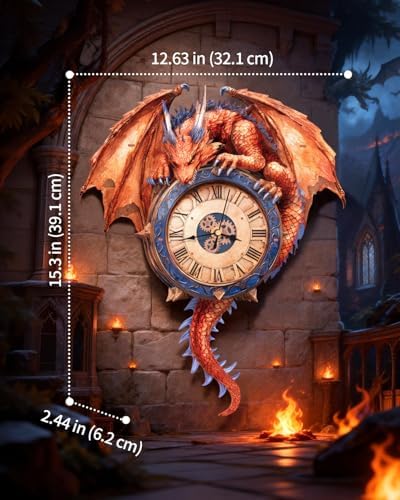3D Puzzles for Adults-Wooden Firy Dragon Clock Puzzle DIY Clock Model Kit - Image 2