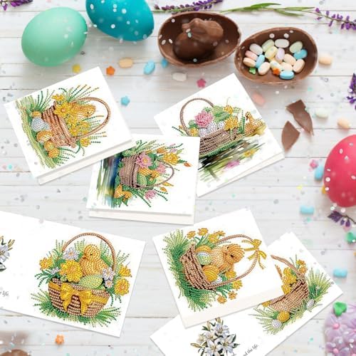 Tontut 6pcs Diamond Painting Kit Greeting Card, Little Yellow Duck 5D DIY Diamond Handmade Holiday Greeting Card with Envelope, Christmas Gift Congratulation by Tontut