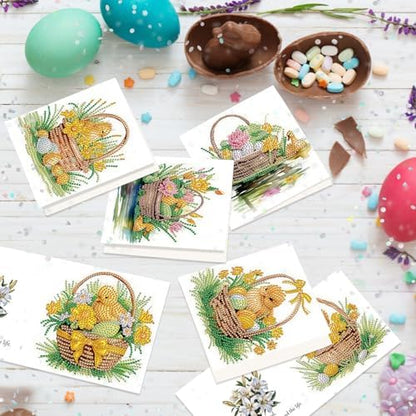 Tontut 6pcs Diamond Painting Kit Greeting Card, Little Yellow Duck 5D DIY Diamond Handmade Holiday Greeting Card with Envelope, Christmas Gift Congratulation by Tontut