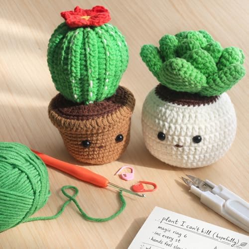 Crochet Kits for Adults Beginner Crochet Plant Kit with Video Tutorials, 6P - Image 5