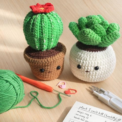 Crochet Kits for Adults Beginner Crochet Plant Kit with Video Tutorials, 6P - Image 5