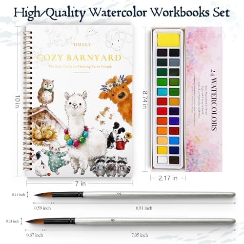 4 Pack Watercolor Workbook,Water Colors Paint Adult Set for Beginner with Step by Step,Relaxing & Easy to Paint Water Coloring Book with 24 Colors,Perfect for Gifting to Creativity & Joy for Adults - Image 6