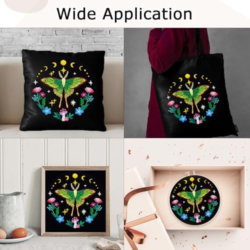 Nuberlic Moth Embroidery Kits for Beginners,Cross Stitch Kits - Image 4