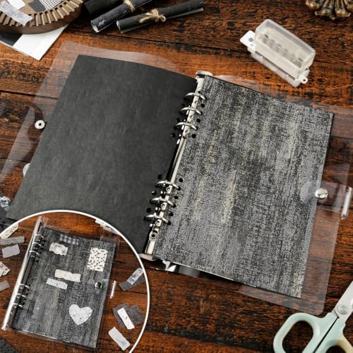 50 Sheets Black Textured Scrapbook Paper,Junk Journal Scrapbooking Supplies - Image 7