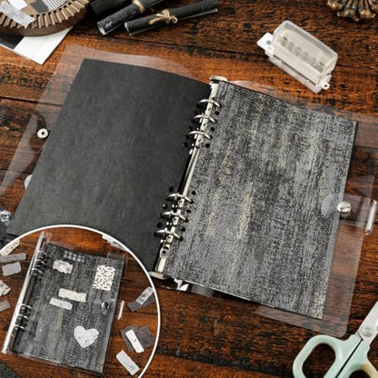 50 Sheets Black Textured Scrapbook Paper,Junk Journal Scrapbooking Supplies - Image 7