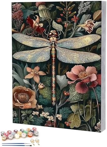TBAIRO Framed Paint by Numbers Kit for Adults Beginner Dragonfly DIY Painting Kits for Adults Animals Easy Adult Paint by Number Kits on Canvas for Wall Art Decor 8x12 Inch by Unknown