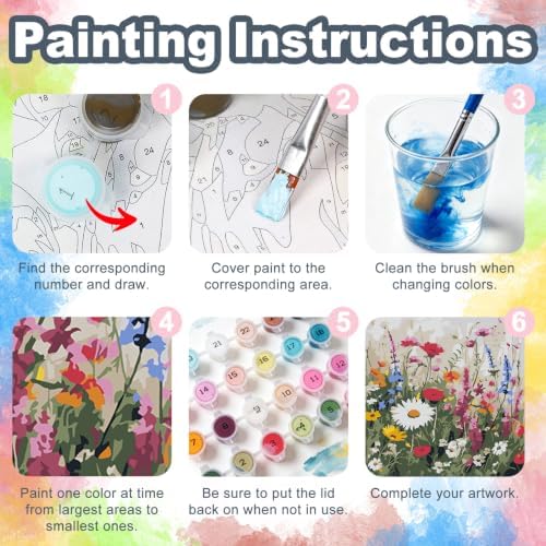 Kalonyth Flowers Framed Paint by Numbers Kit for Adults Beginner 10x10 inch - Image 6