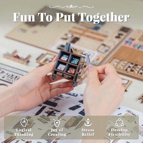 CUTEBEE Book Nook Kit for Adults, DIY Miniature House Kit, Mini House - Image 4