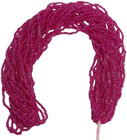 11/0 Glass Seed Beads, 12 String Hanks, Small Craft Beads, 2 mm (Bright Fuchsia) by Unknown