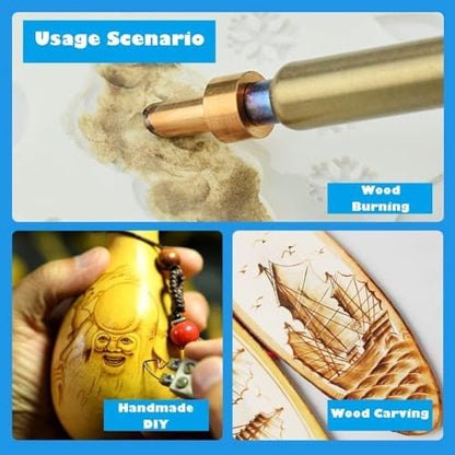 23Pcs Wood Burning Tips, Wood Burning Kit Carving Iron Paste Tool for Adult Embossing Birthday Wedding Anniversary Halloween Christmas Beginner DIY Gift - Image 4