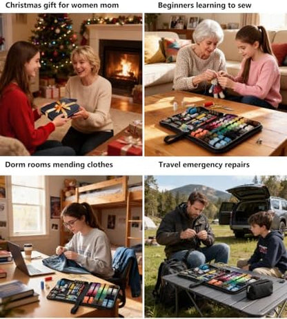 Cebelo Large Sewing Kit for Adults: 2-Year Supply for Home Mending (Black) - Image 3