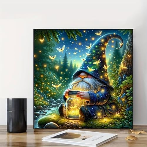 Gnome Paint by Numbers Kit for Adults, Adult Paint by Number Kits 16x16 in - Image 2